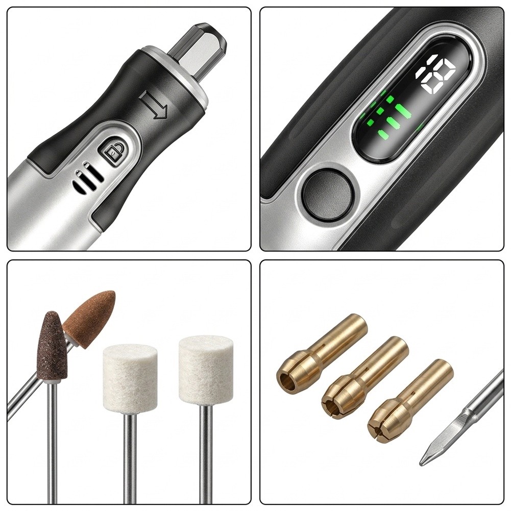 Cordless Rotary Tool Kit Accessories - Kit d'outils rotatifs électriques sans fil,