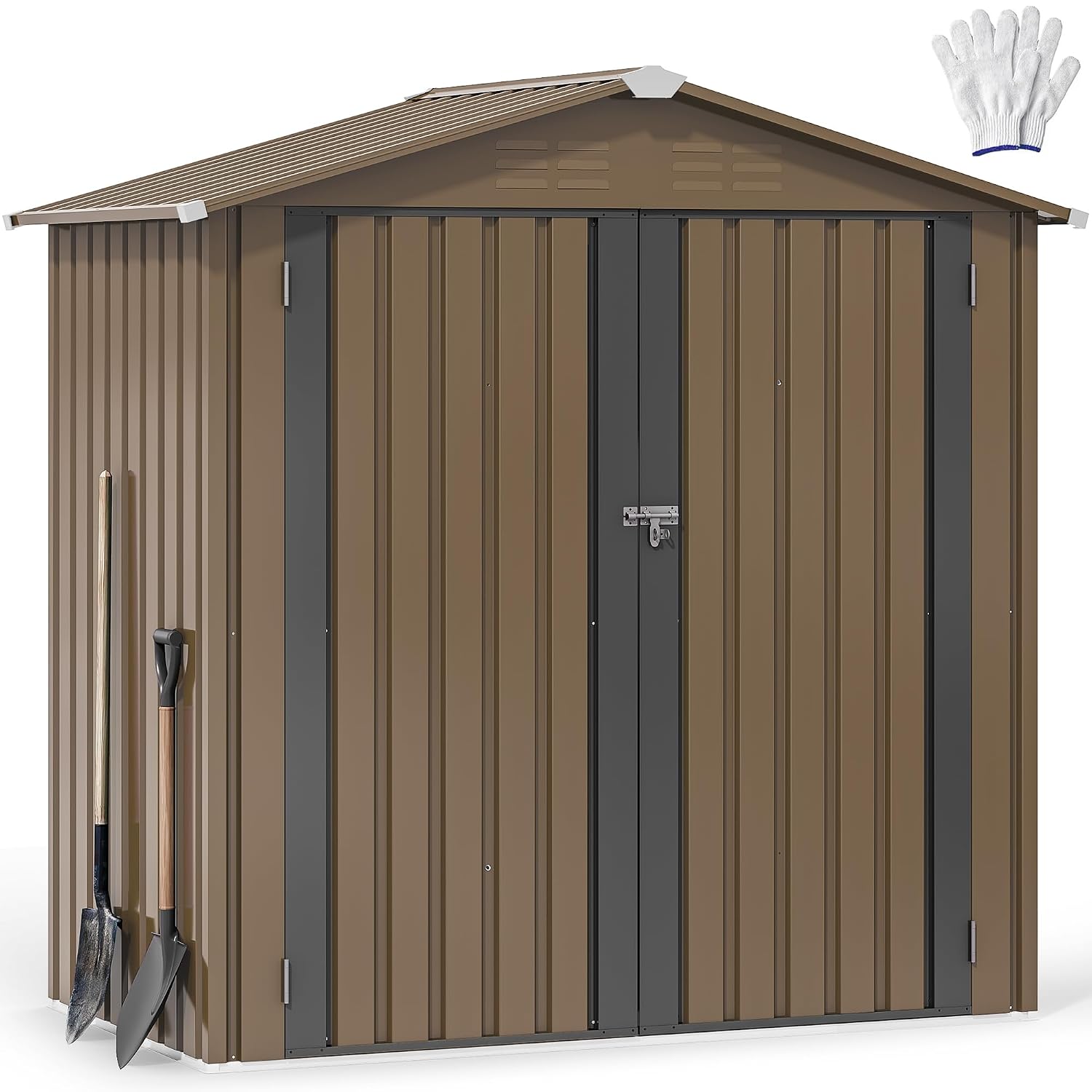 Garden Tools - Abri de jardin métallique 6x4 pieds,