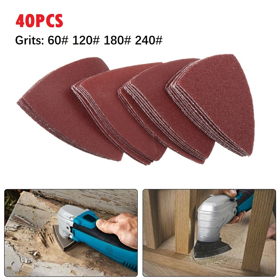 Power Tools - 40 pièces 80mm oxyde d'aluminium Triangle
