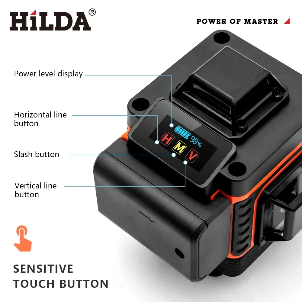 HILDA 16/12 lignes niveau Lase - Laser Level 16 Lines 4D Green avis et prix