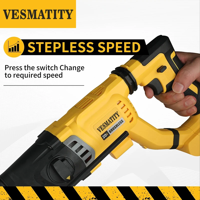 Marteau perforateur sans fil V - Brushless Cordless Electric Drill 18V avis et prix