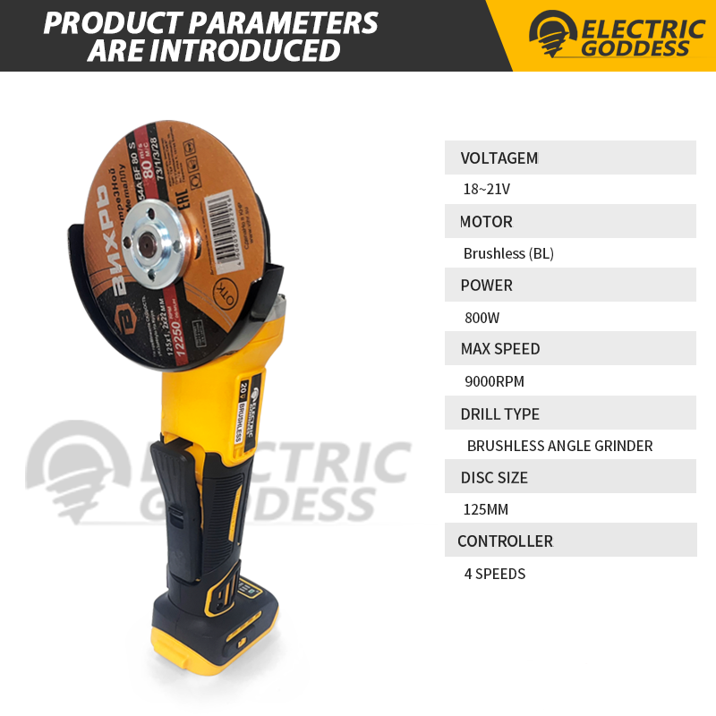 Meuleuse d'angle sans fil 125  - Brushless Angle Grinder Battery Powered avis et prix