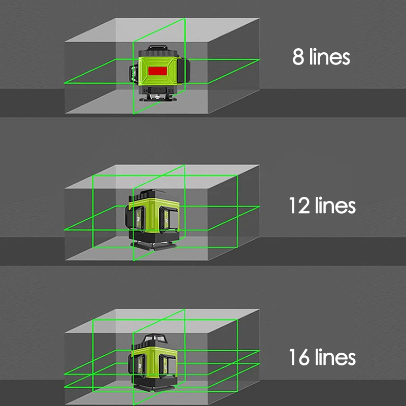 Niveau Laser 8/12/16 lignes 4D - Laser Level 16 Lines 4D Green avis et prix
